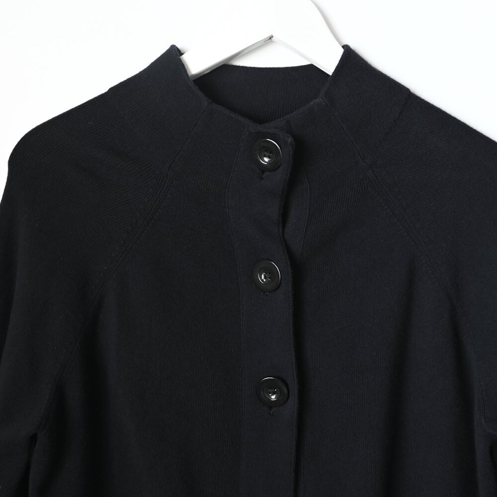 DANA BUCHMAN Black Mock Neck Buttoned Black Cardigan with Embellishments - Large - Picture 6 of 10